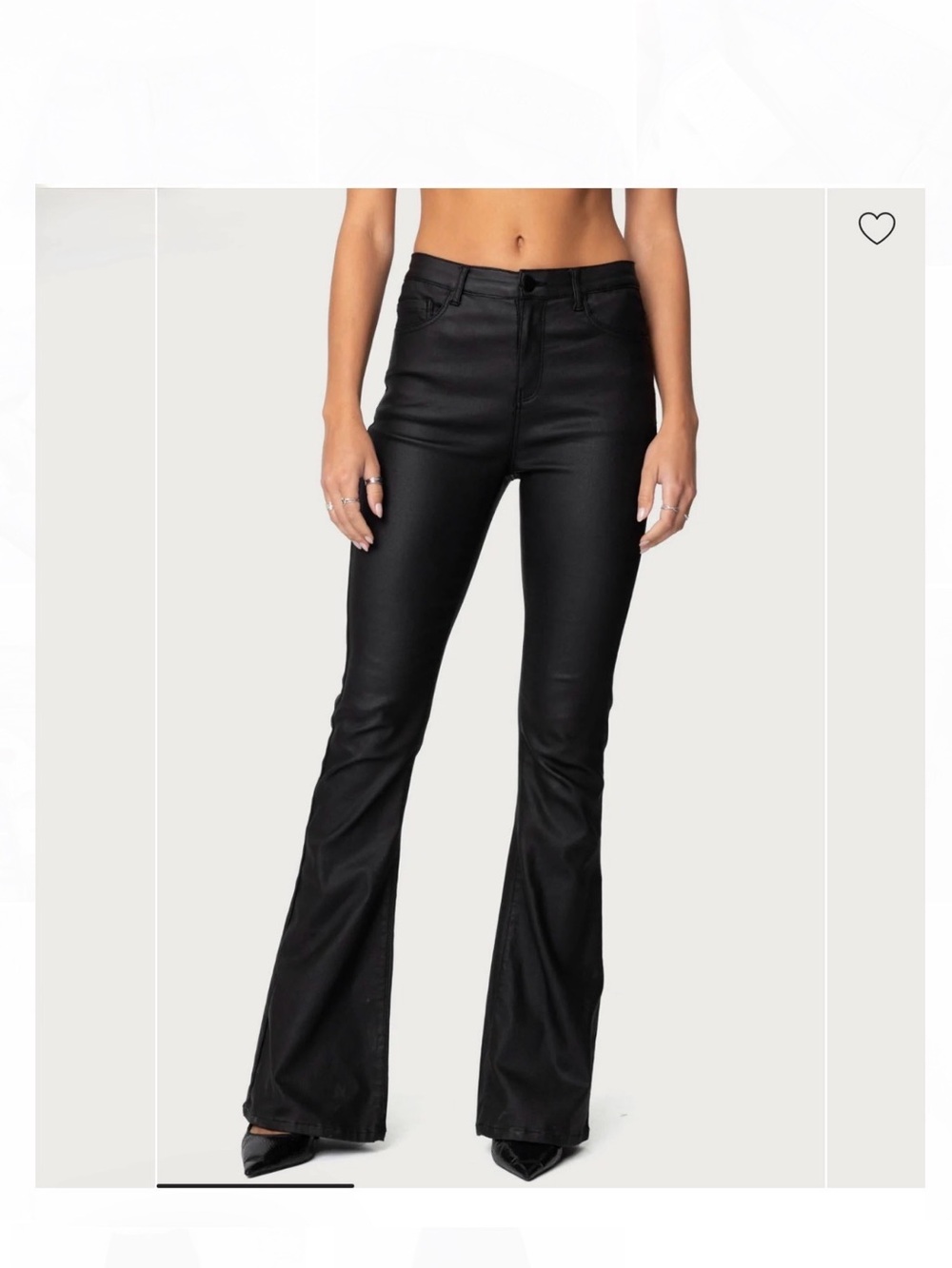 Edikted Black Faux Leather Flare Pants